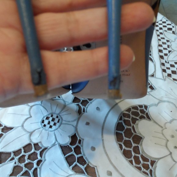 Jennifer Chamandi Light Blue/Leopard "Lorenzo" Two Tone Leather Pumps Si… - Picture 11 of 16